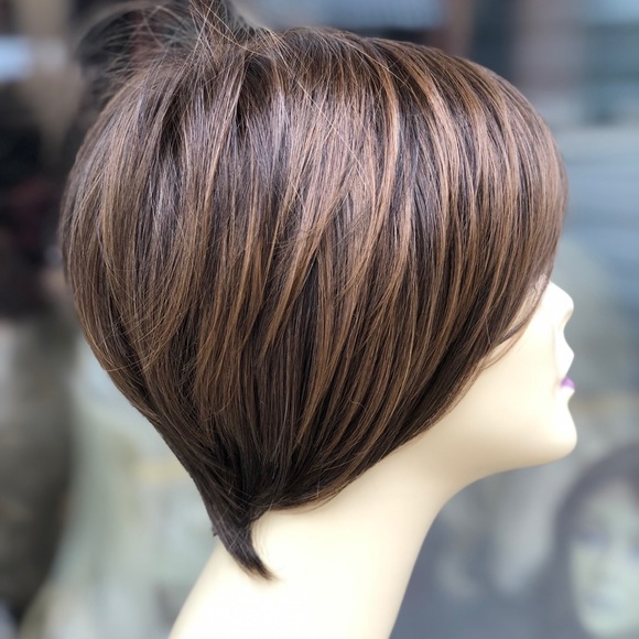 Auburn brown short angle cut bob Wig 2020 main image 5